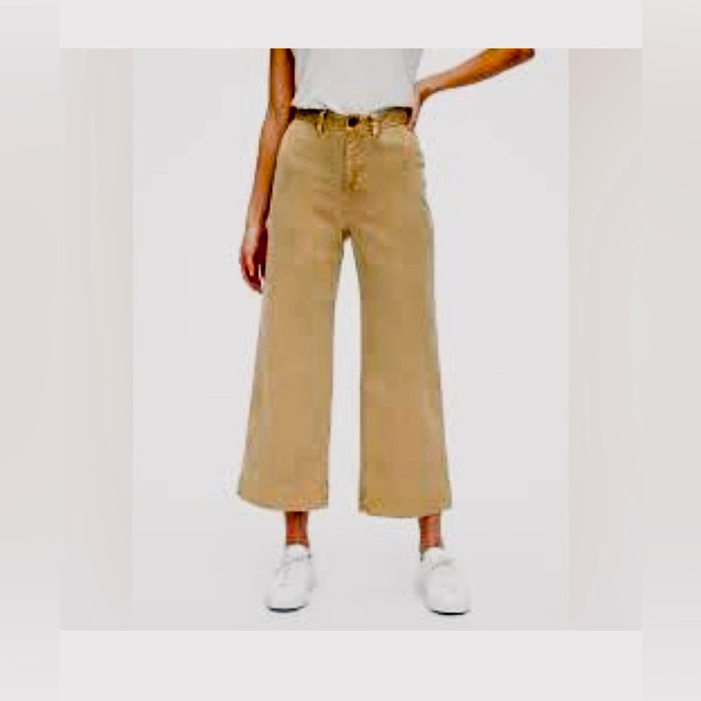 GAP High Rise Stride Wide-leg ankle khakis